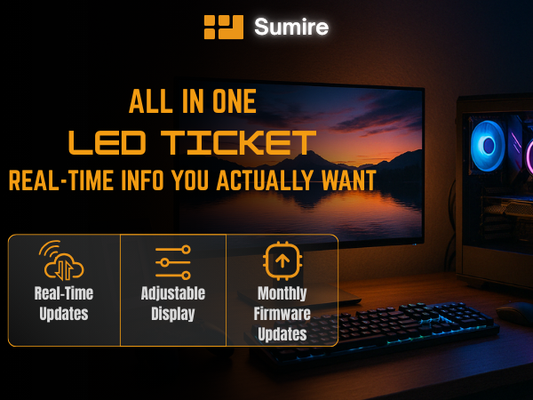 Sumire LED Ticker – Real-Time Stock, Sports & Crypto Scrolling Display | Wi-Fi Pixel Screen for Man Cave, Office or Desk, Scrolling Messages, No Subscription | Smart Gift for Fans & Investors – 10”x5”